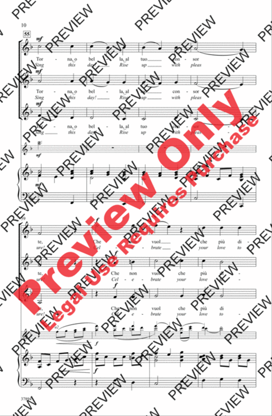 Torna, O Bella Women's Choir scores gallery preview page 10