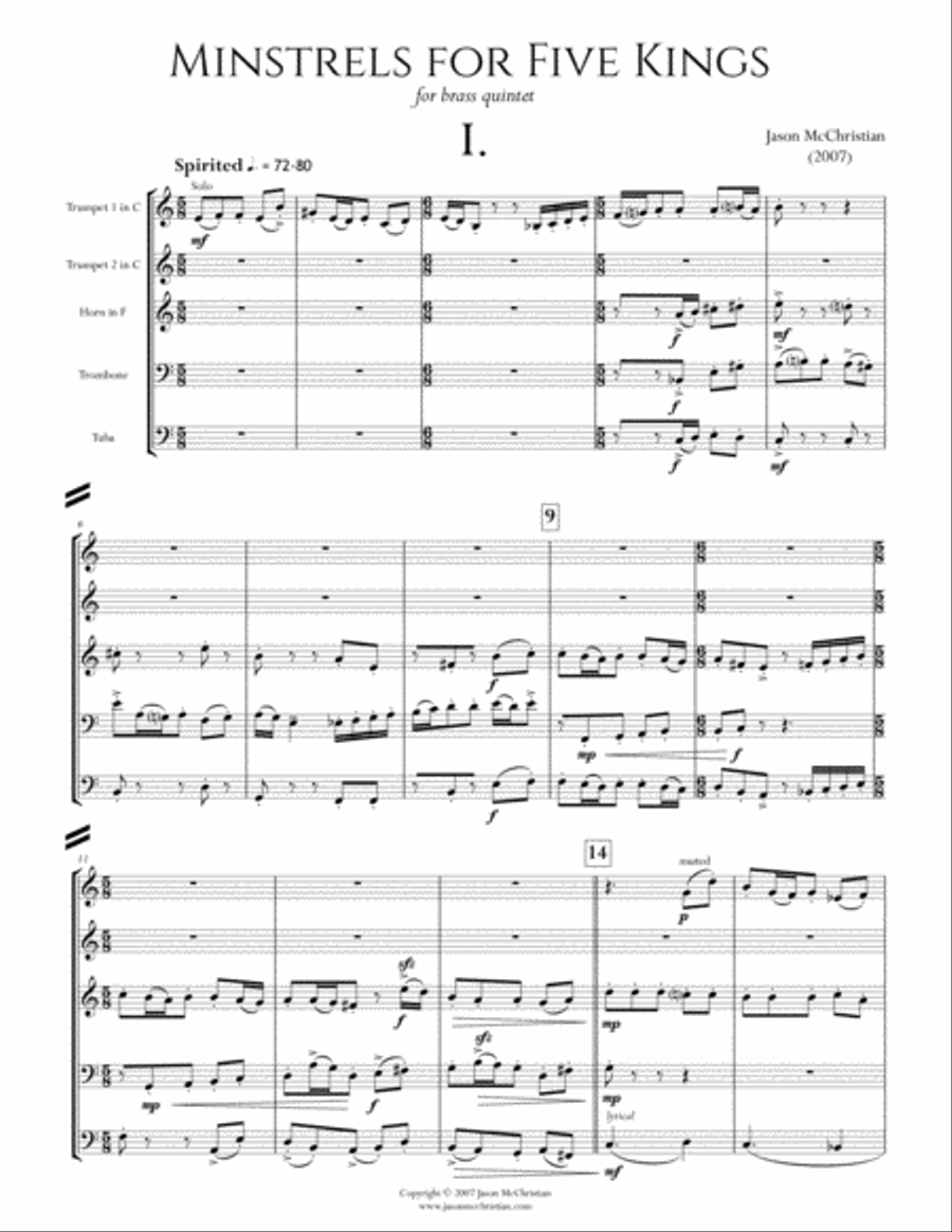 Minstrels for Five Kings - brass quintet Brass Quintet scores gallery preview page 5
