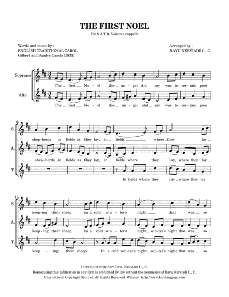 The First Noel - SATB a cappella image number null