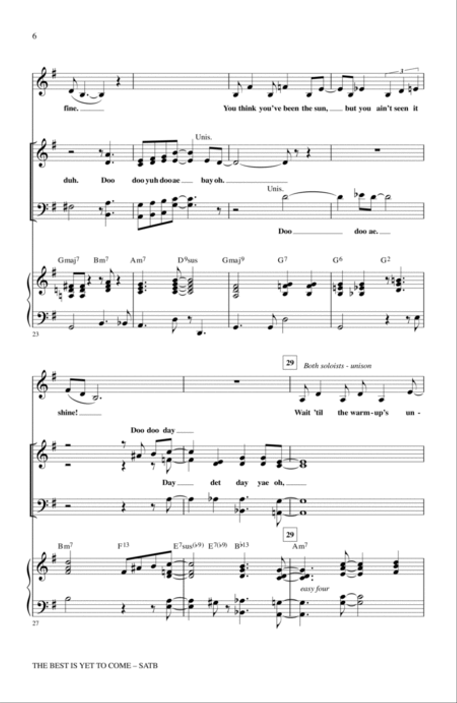 The Best Is Yet To Come 4-Part scores gallery preview page 4