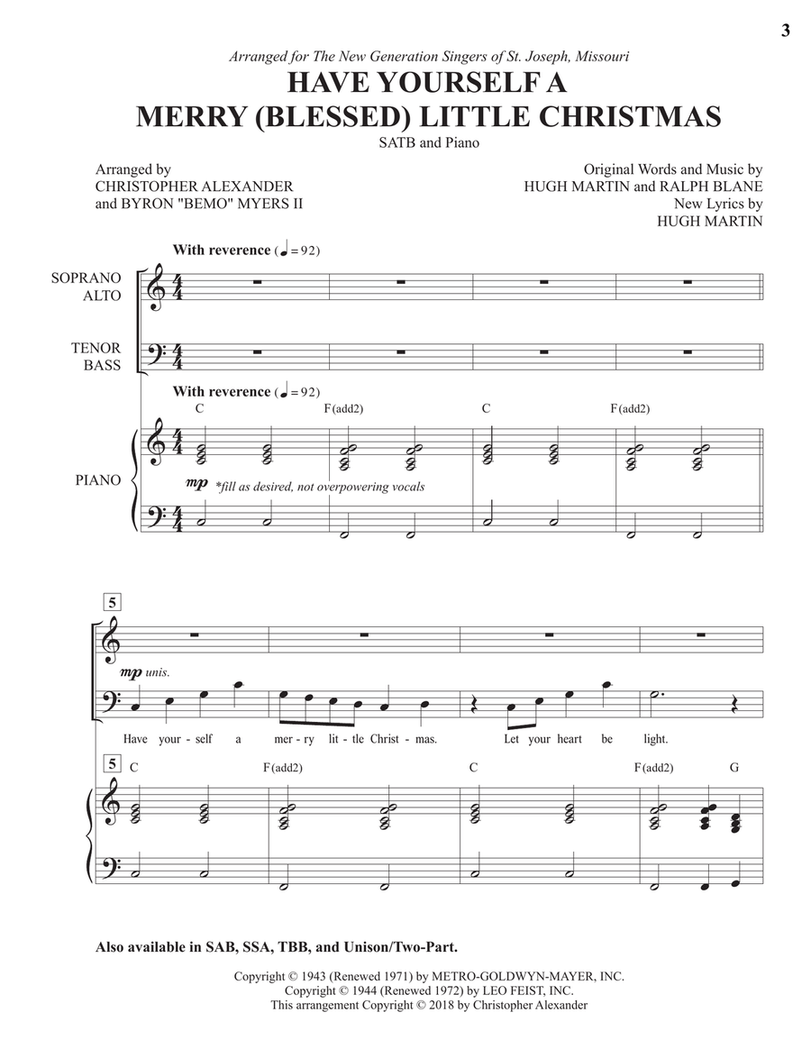 Have Yourself A Merry Little Christmas 4-Part scores gallery preview page 3