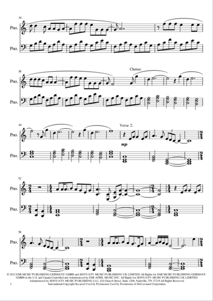 Ride Piano Solo scores gallery preview page 2