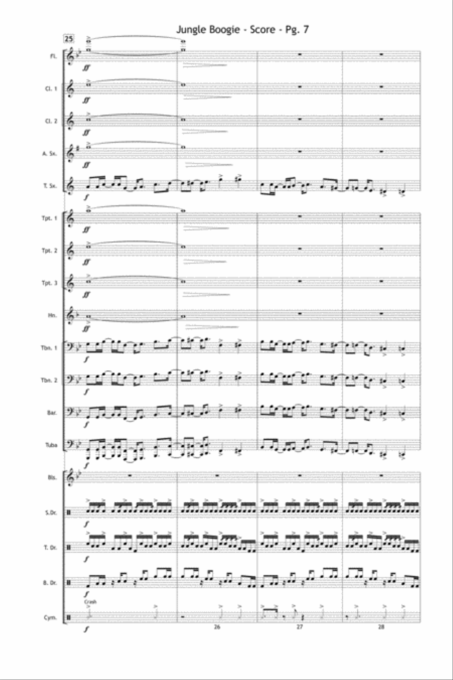 Jungle Boogie Jungle Boogie Marching Band scores gallery preview page 8