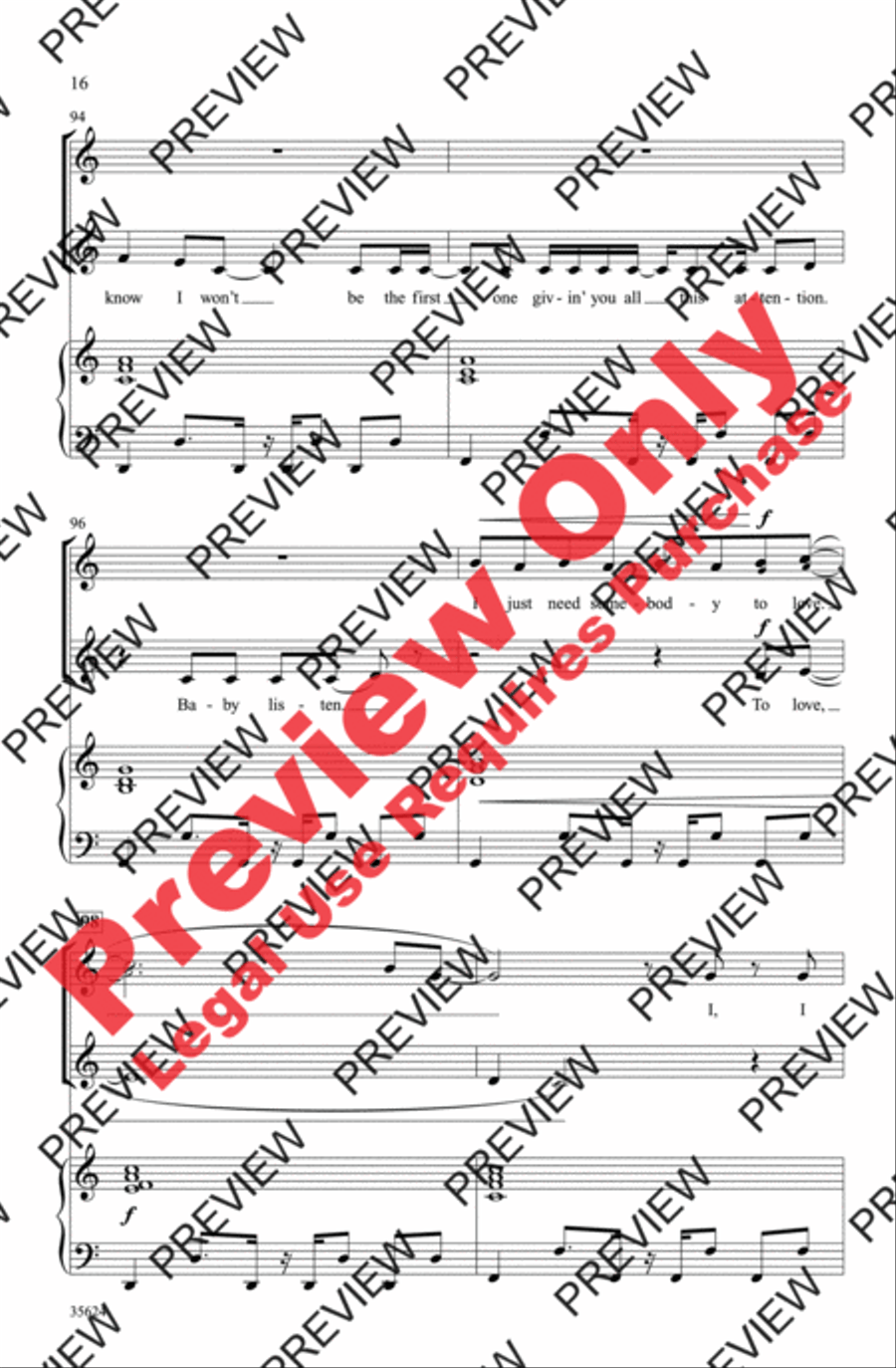 Baby! A Medley of Justin Bieber Hits 2-Part scores gallery preview page 16