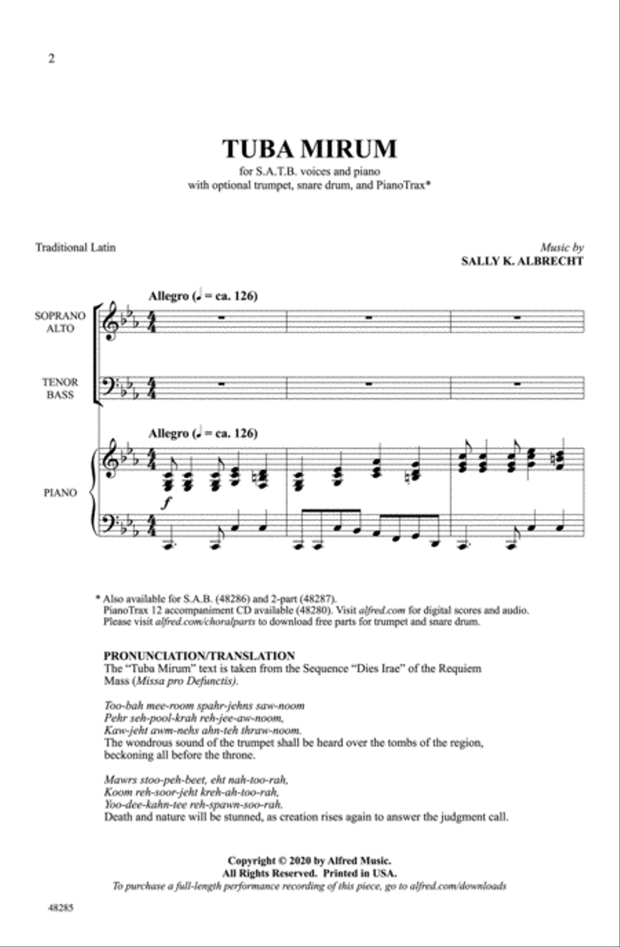 Tuba Mirum Choir scores gallery preview page 1