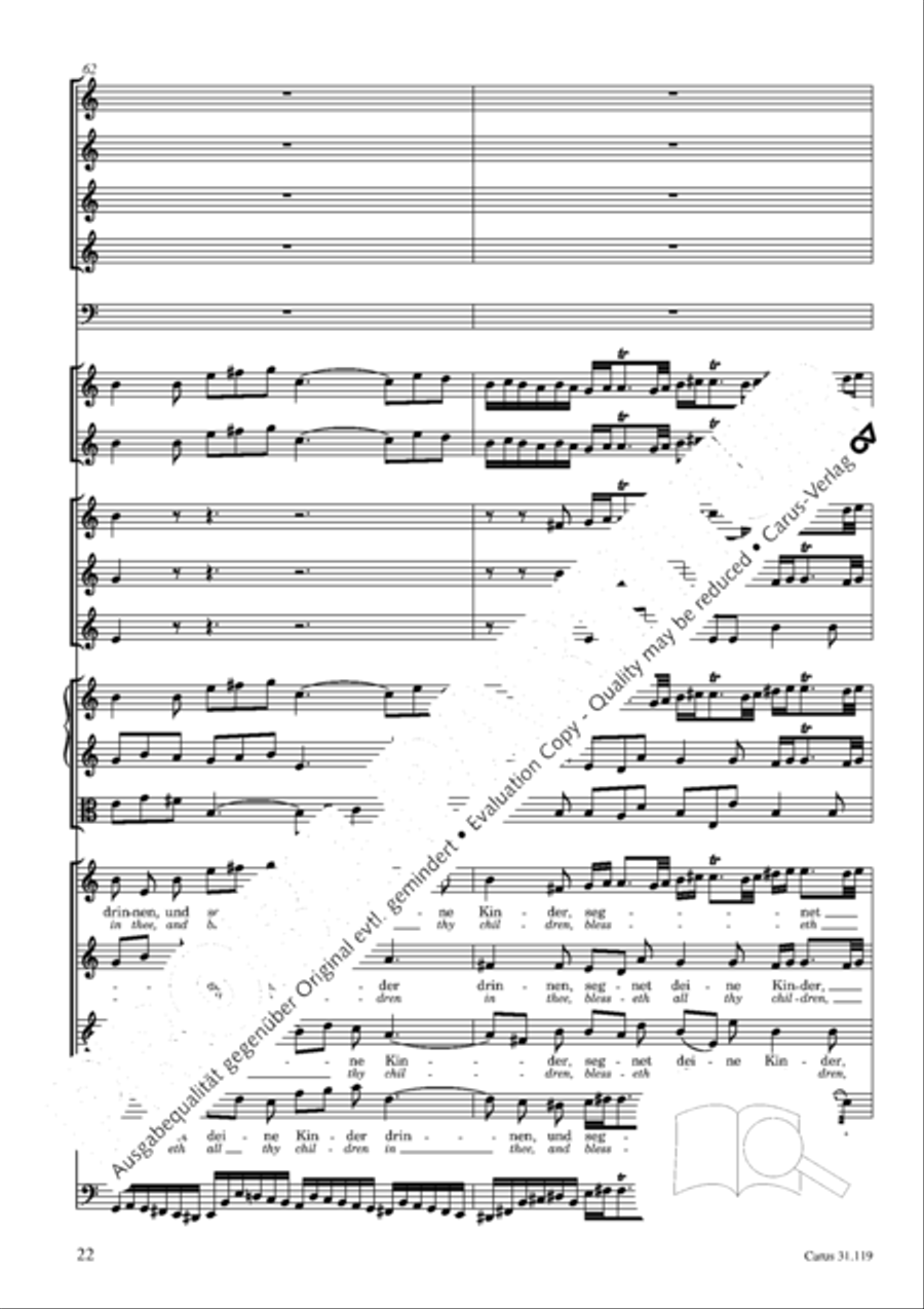 Praise the Lord, O Jerusalem (Preise, Jerusalem, den Herrn) 4-Part scores gallery preview page 23