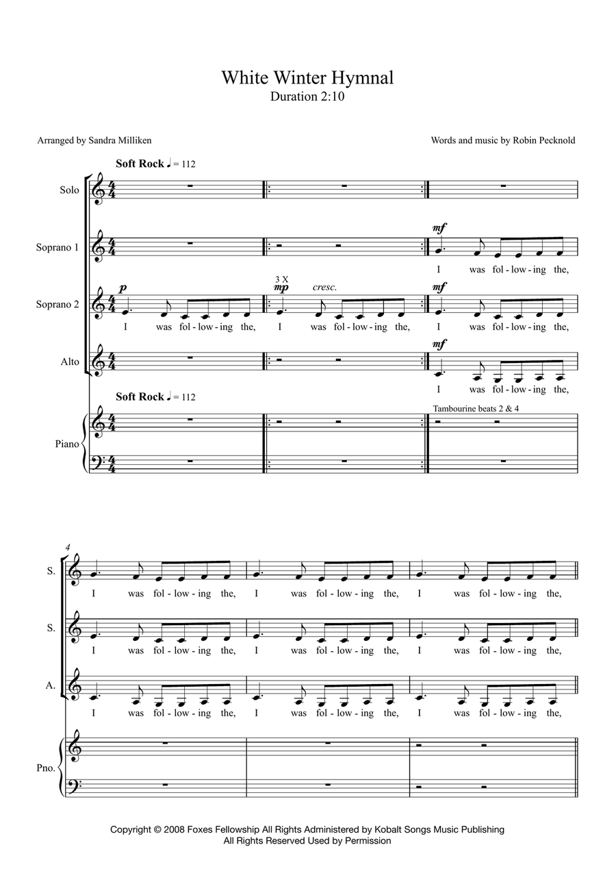 White Winter Hymnal SSA scores gallery preview page 2