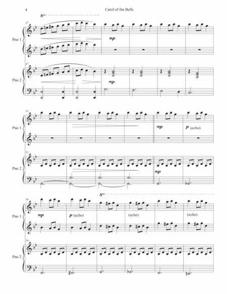 Carol of the Bells (Ukrainian Bell Carol) - 1 Piano 4 Hands image number null