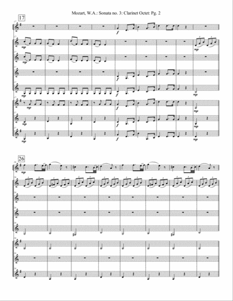 Sonata no. 3 Woodwind Ensemble scores gallery preview page 2