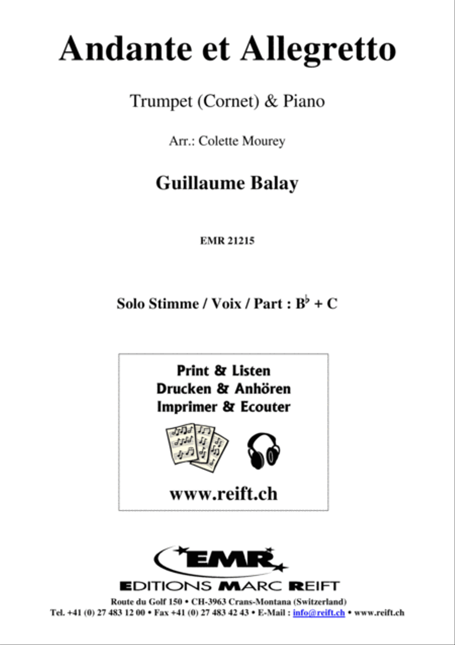 Andante et Allegretto Cornet scores gallery preview page 2