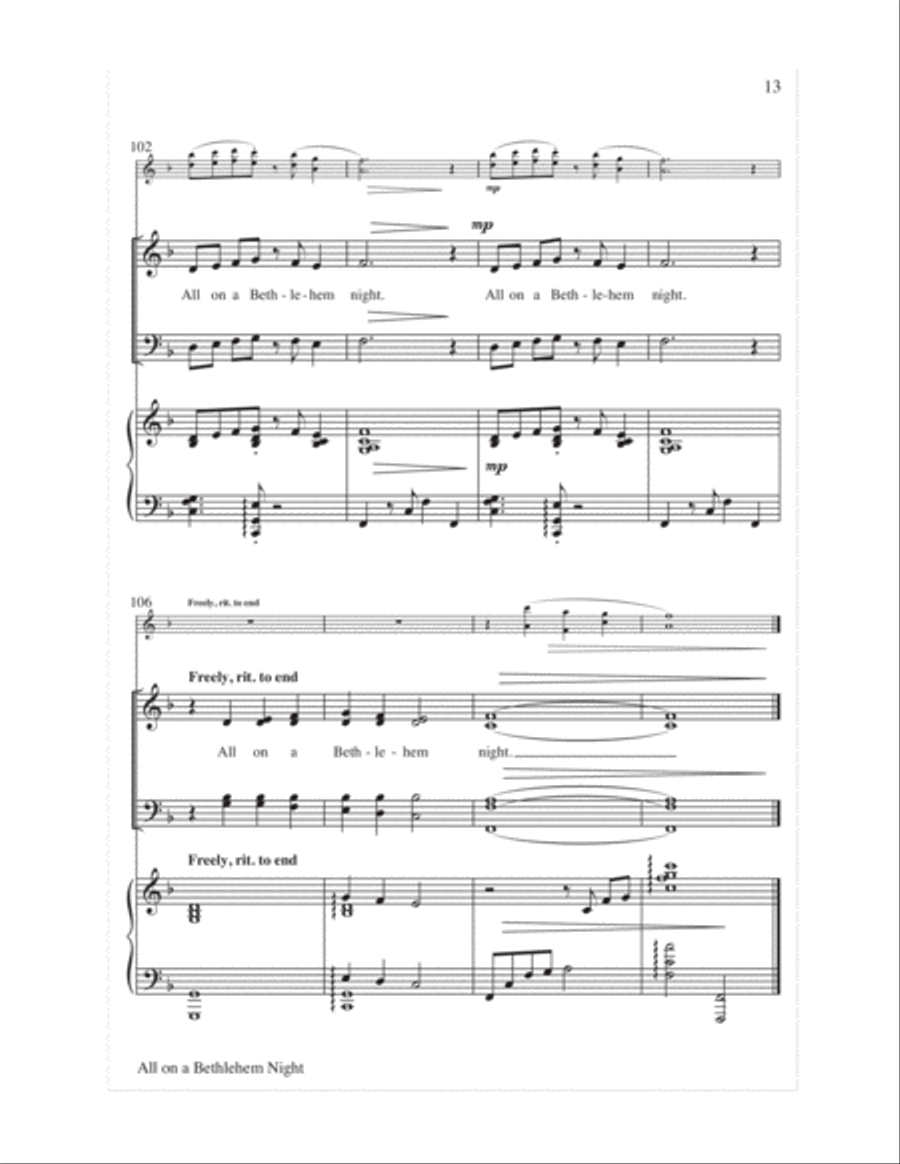 All on a Bethlehem Night 4-Part scores gallery preview page 14