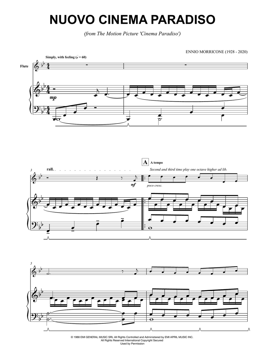 Cinema Paradiso Flute Solo scores gallery preview page 3