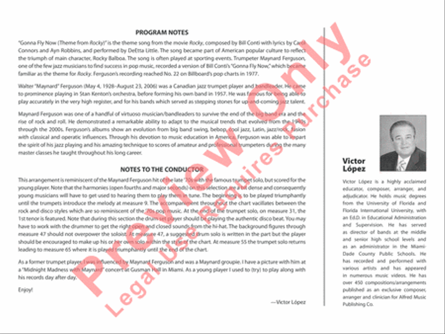 Gonna Fly Now Gonna Fly Now Jazz Ensemble scores gallery preview page 3