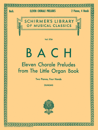 Book cover for 11 Chorale Preludes from the Little Organ Book (2-piano score)