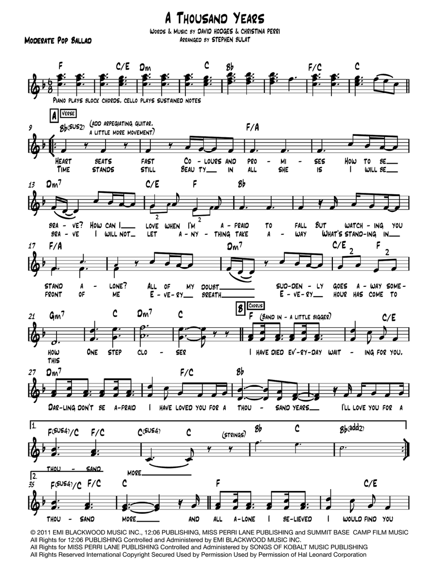 A Thousand Years Large Ensemble scores gallery preview page 1