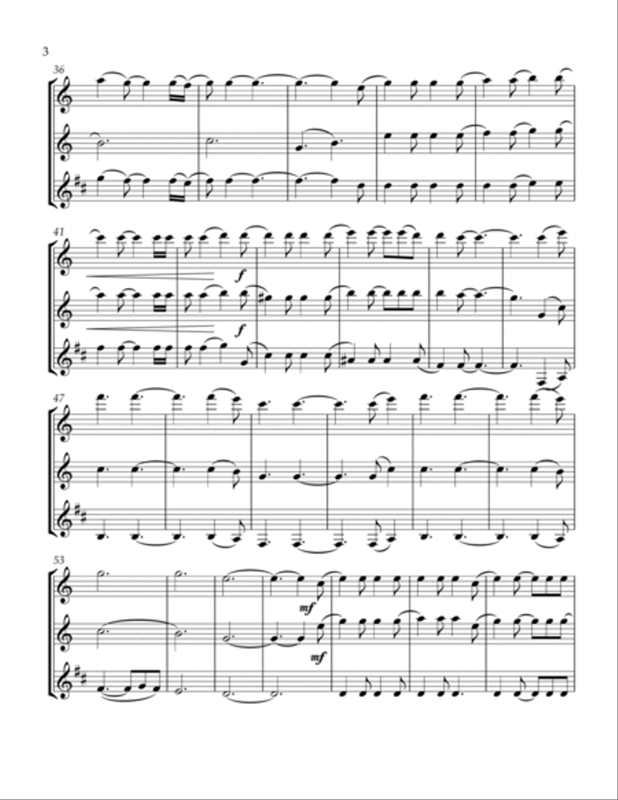 Hallelujah Woodwind Trio scores gallery preview page 4