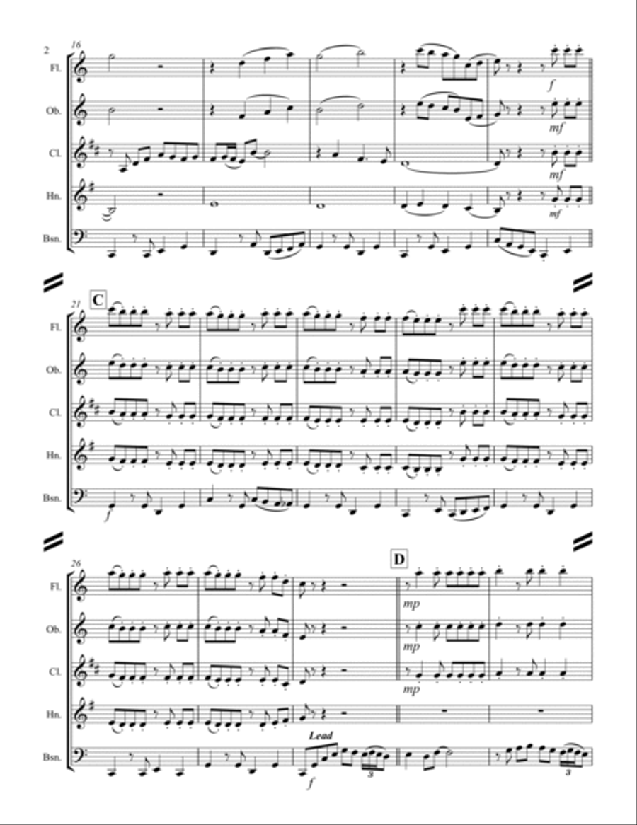 Cherry Pink And Apple Blossom White Woodwind Quintet scores gallery preview page 3