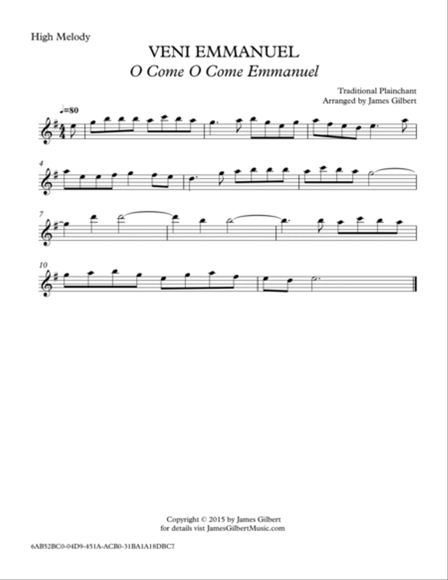 VENI EMMANUEL (O Come, O Come, Emmanuel) Small Ensemble scores gallery preview page 4