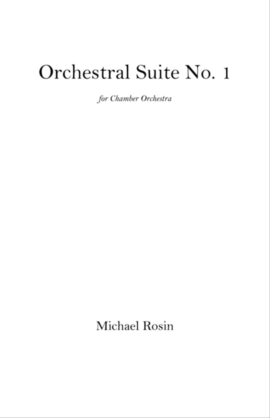Orchestral Suite No.1 - Mvt. I Chamber Orchestra scores gallery preview page 1