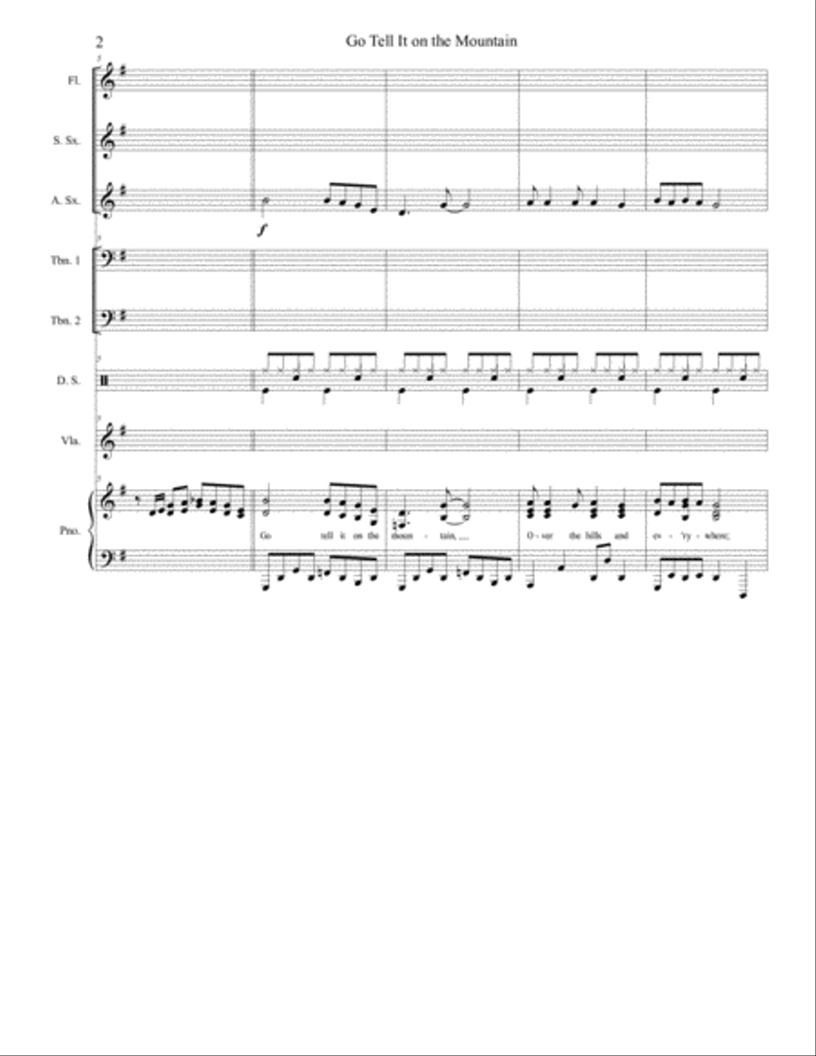 Go Tell It on the Mountain Congregational Hymn Setting SA scores gallery preview page 3