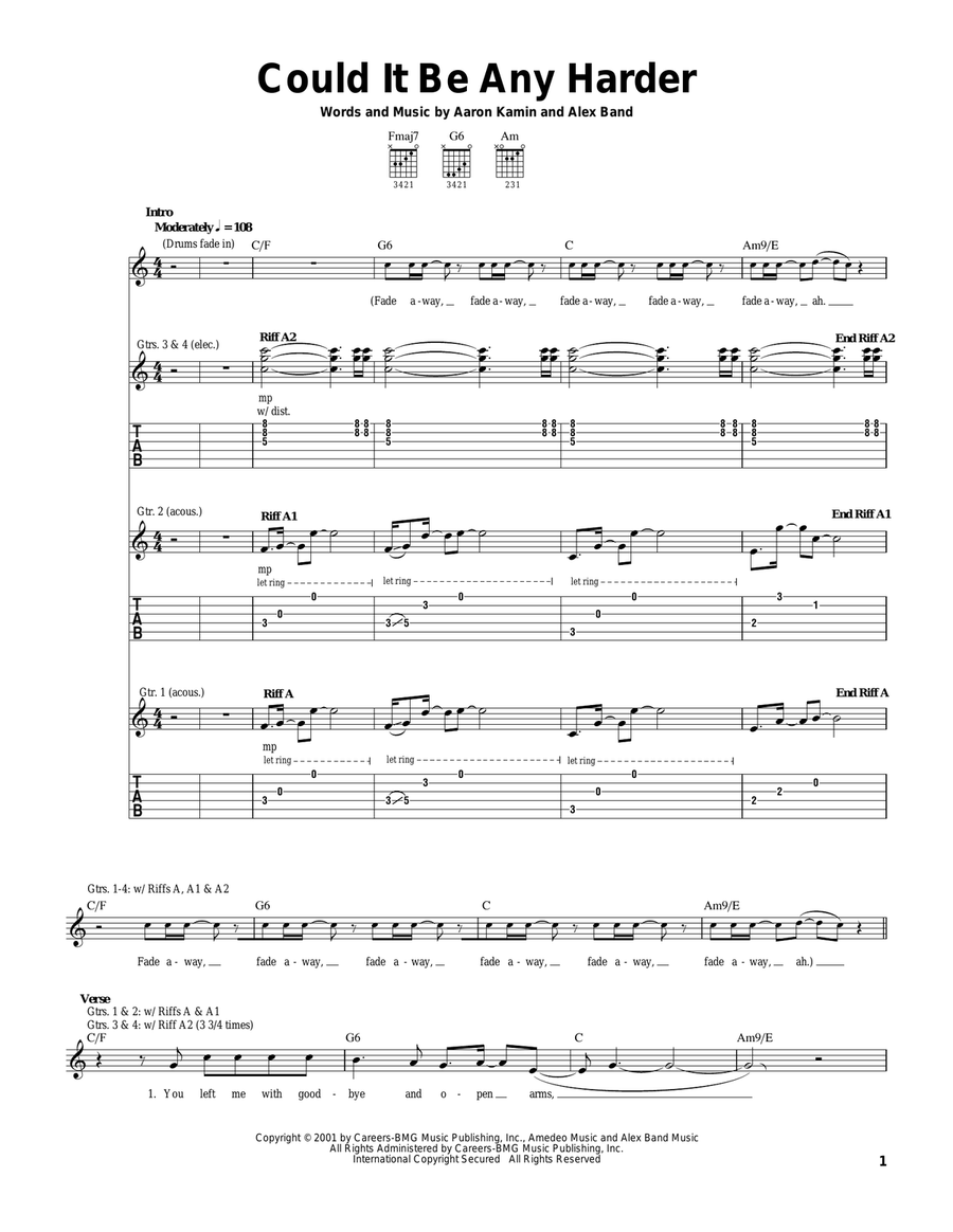 Could It Be Any Harder Acoustic Guitar scores gallery preview page 1