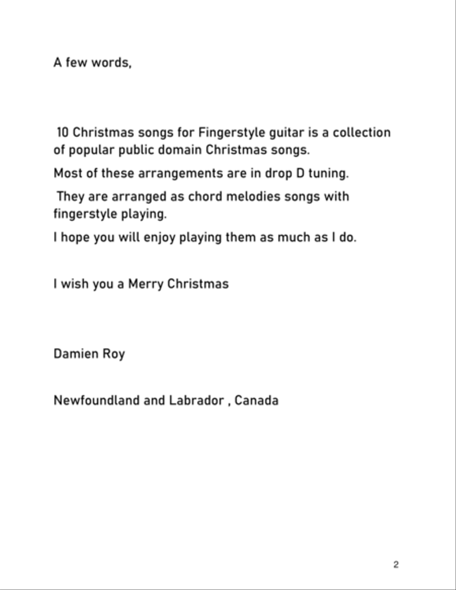 10 CHRISTMAS SONGS FOR FINGERSTYLE GUITAR Acoustic Guitar scores gallery preview page 3