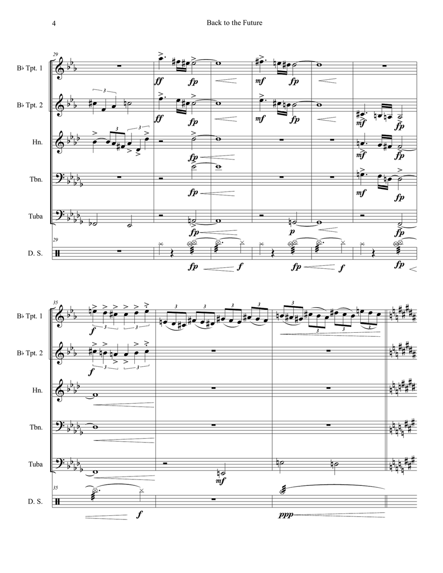 Back To The Future Brass Quintet scores gallery preview page 5
