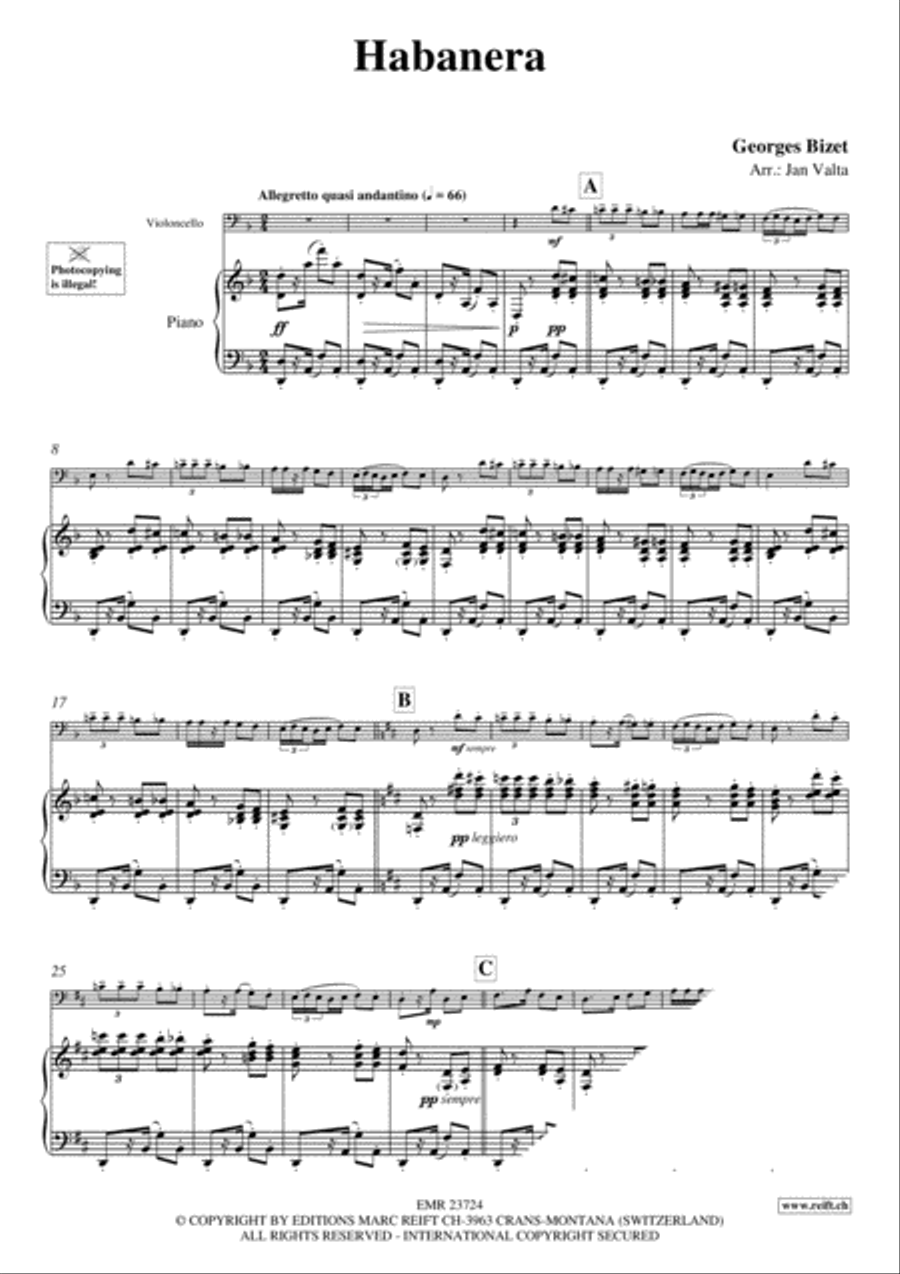 Habanera Piano Accompaniment scores gallery preview page 3