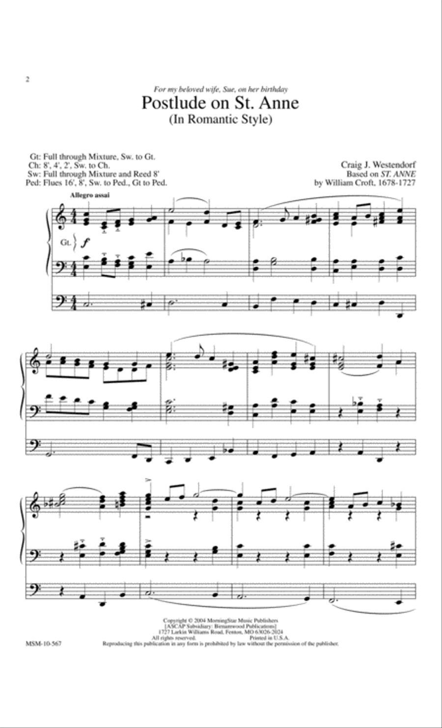 Postlude on St. Anne Postlude on St. Anne Organ scores gallery preview page 2