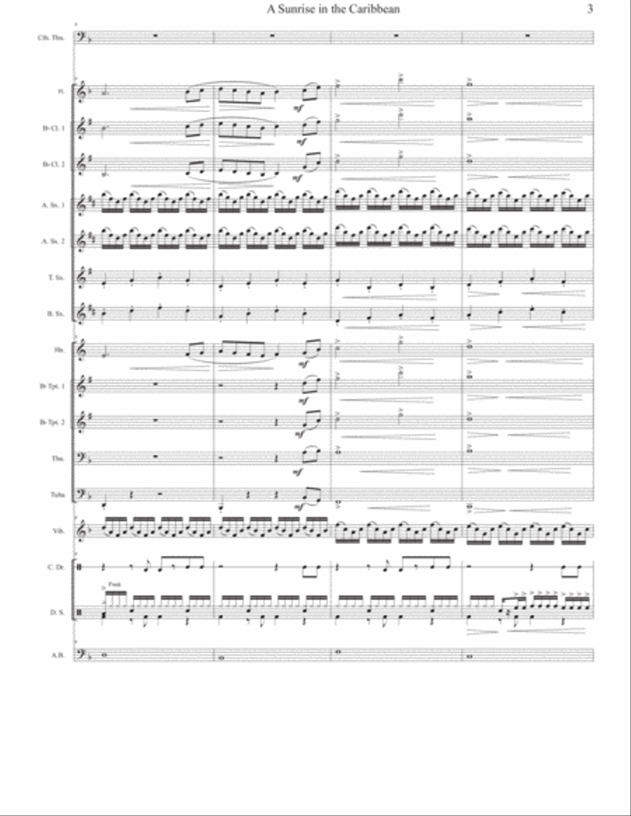 A Sunrise In The Caribbean Concert Band scores gallery preview page 4