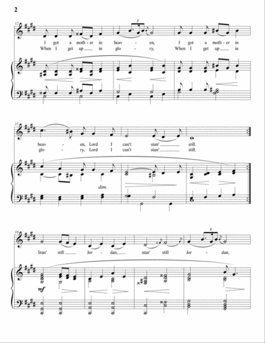 BURLEIGH: Stan' still Jordan (transposed to C-sharp minor) Voice scores gallery preview page 3