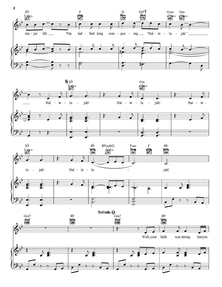 Hallelujah A Cappella scores gallery preview page 2