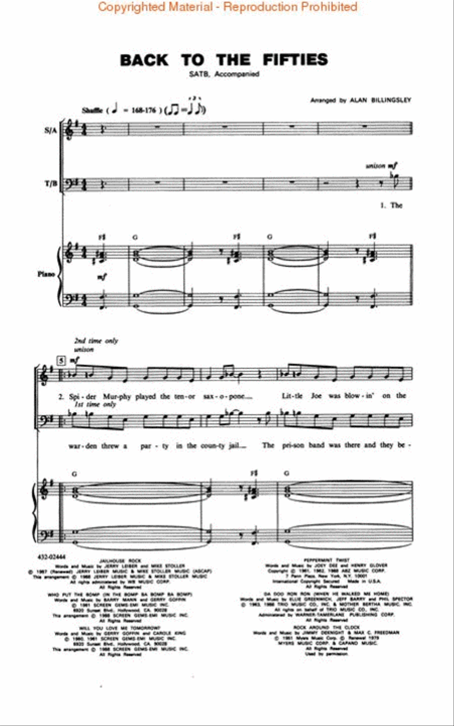 Back to the Fifties (Medley) 4-Part scores gallery preview page 2