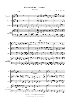 Habanera (Fantasia from Carmen) for Brass Trio