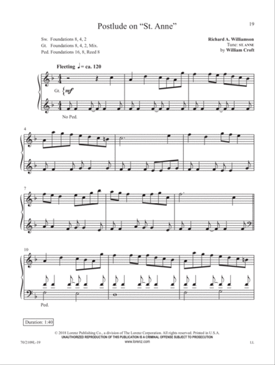 Postludes in Two Minutes or Less Organ Solo scores gallery preview page 9
