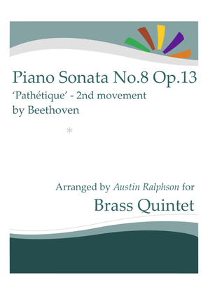 Book cover for Sonata No.8 "Pathetique", 2nd movement (Beethoven) - brass quintet
