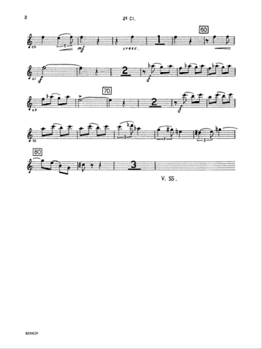 Fantasia for Band: 2nd B-flat Clarinet Concert Band scores gallery preview page 2