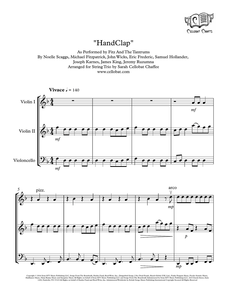 Handclap String Trio scores gallery preview page 1