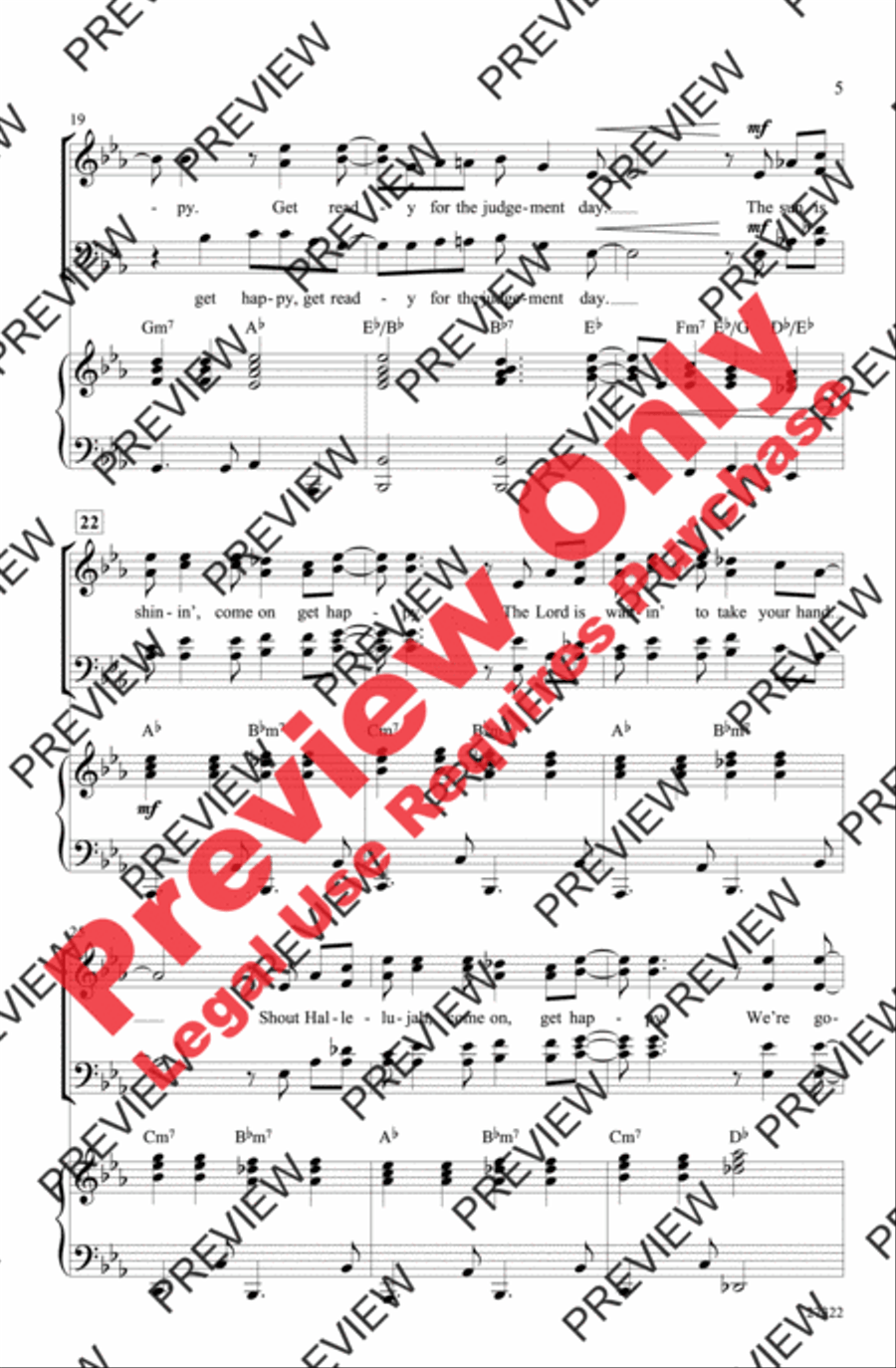 Hallelujah, Get Happy! (A Medley) 4-Part scores gallery preview page 5