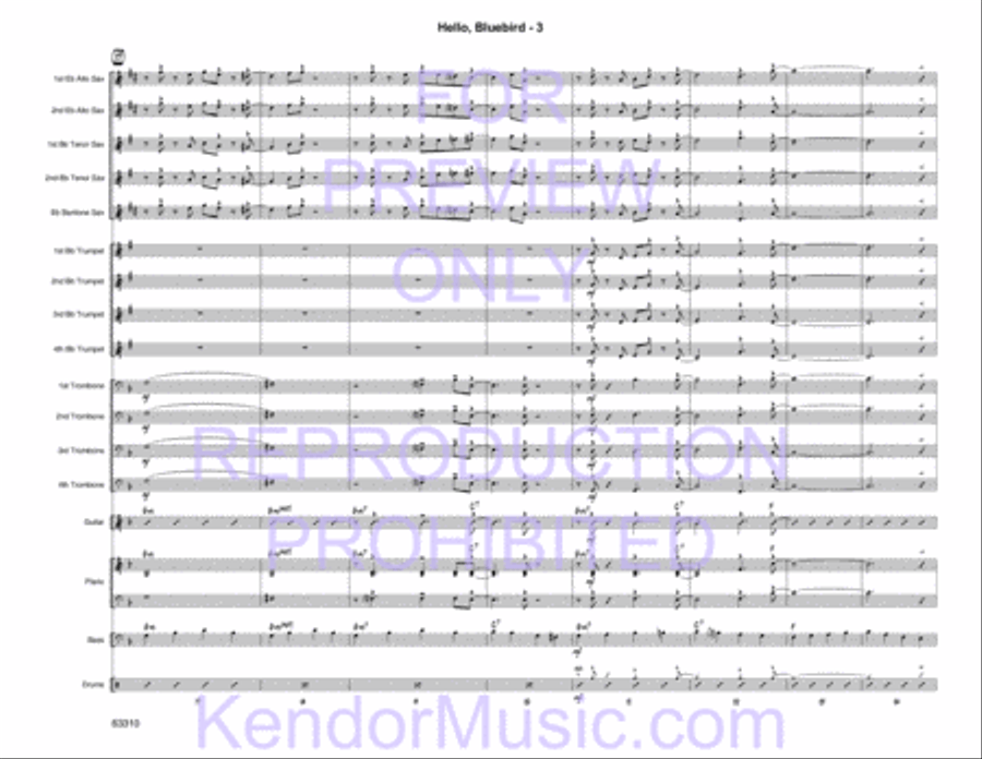 Hello, Bluebird (based on the chord changes to 'Bye Bye Blackbird' by Ray Henderson) image number null
