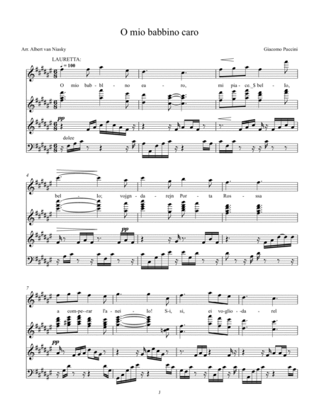 O mio babbino caro (Puccini)_F# major key (or relative minor key) image number null