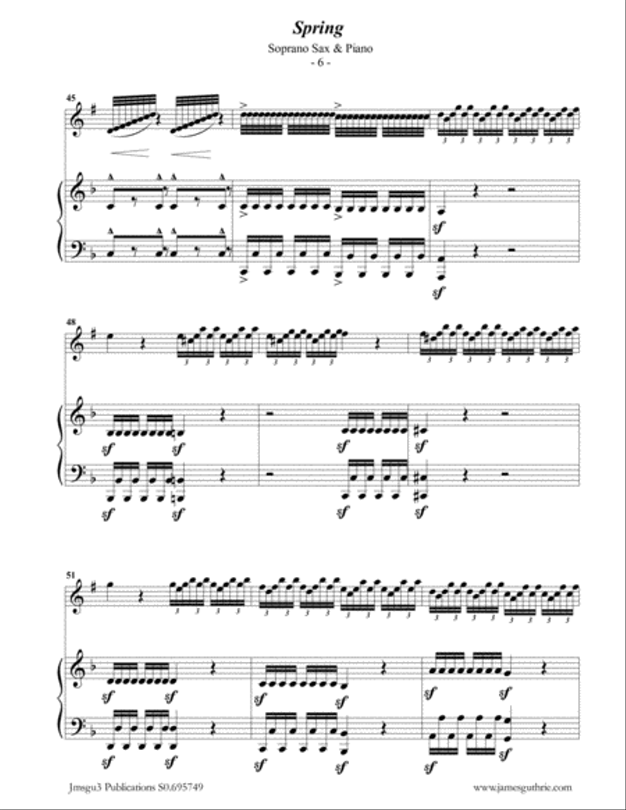 Vivaldi: The Four Seasons Complete for Soprano Sax & Piano Soprano Saxophone scores gallery preview page 6