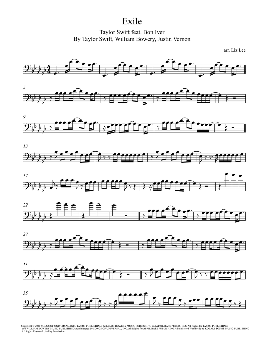 Exile Cello Solo scores gallery preview page 2