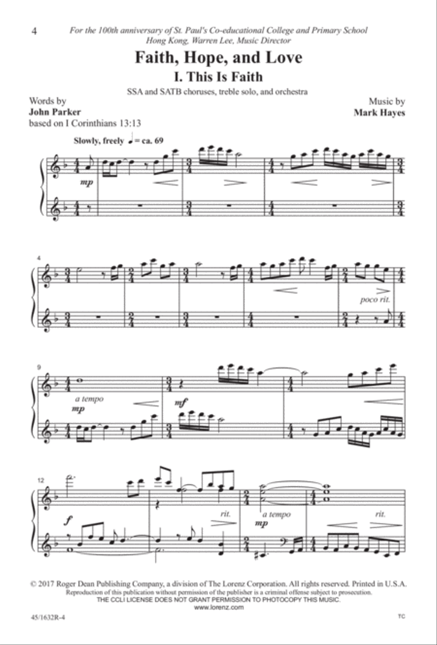Faith, Hope, and Love SSA scores gallery preview page 2
