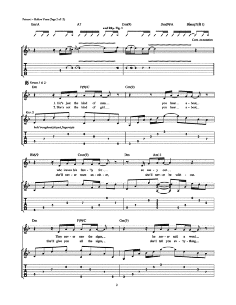 Hollow Years Hollow Years Electric Guitar scores gallery preview page 2
