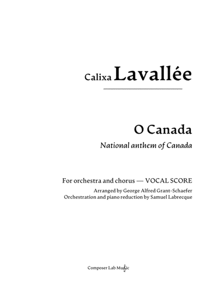 O Canada (Vocal score)
