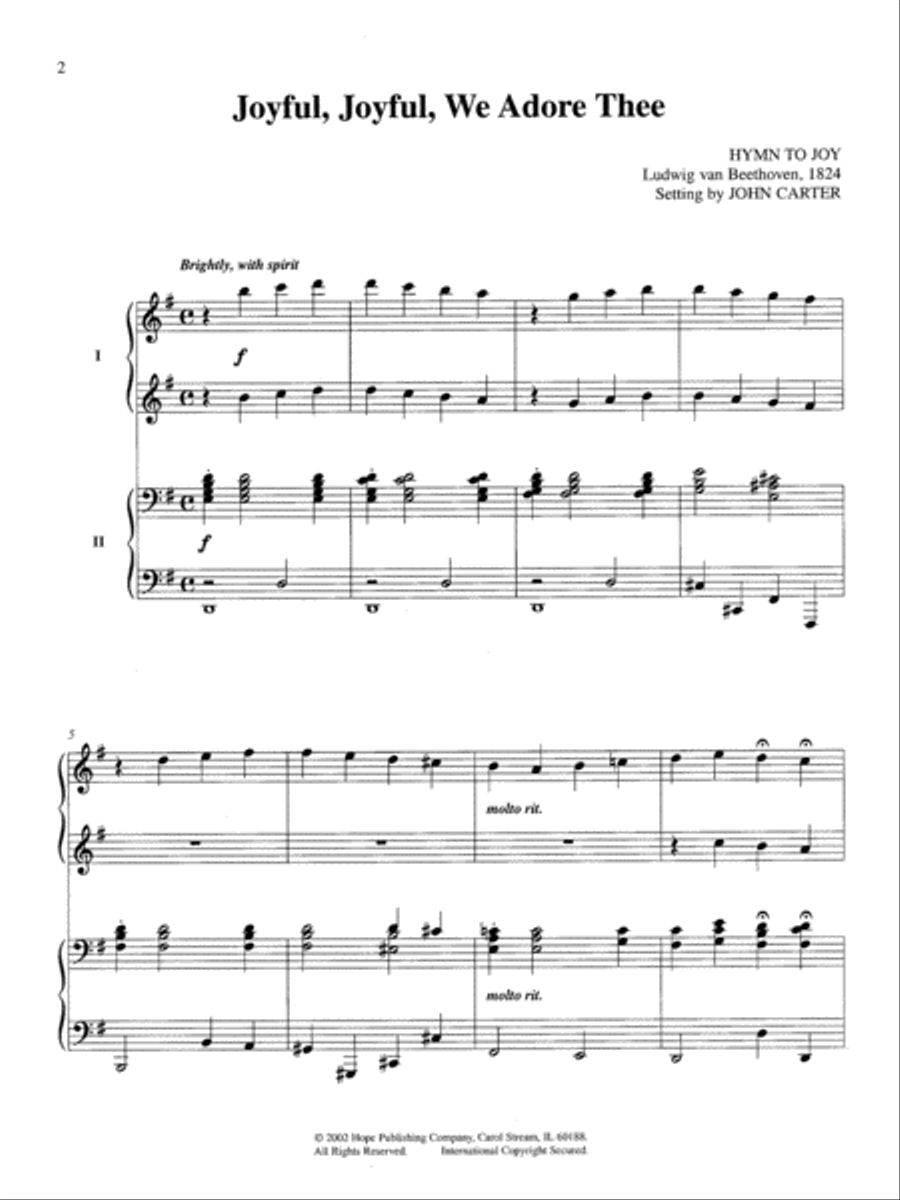 Easy Hymns for 4 Hands Piano Accompaniment scores gallery preview page 2