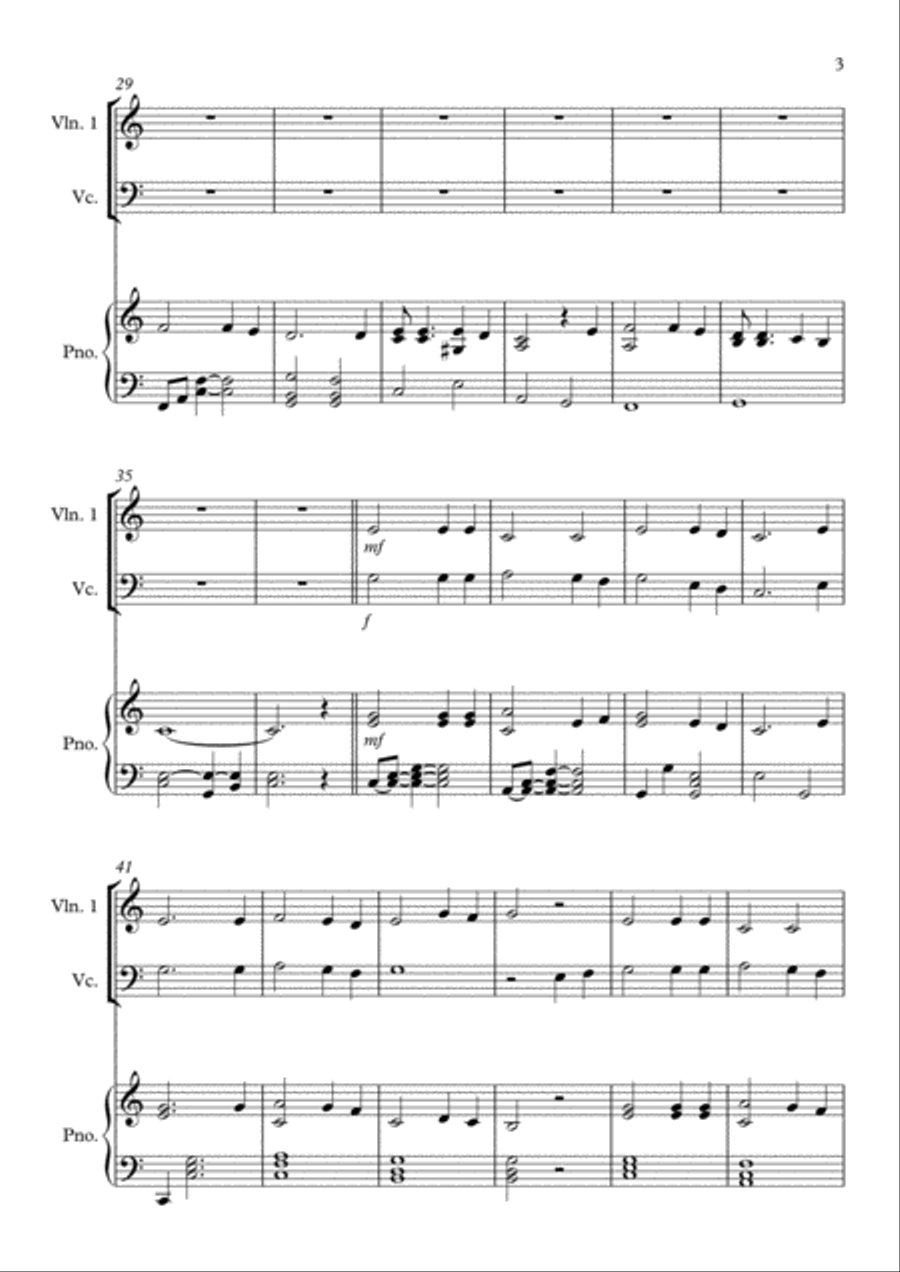 Blowin' In The Wind Piano Trio scores gallery preview page 3