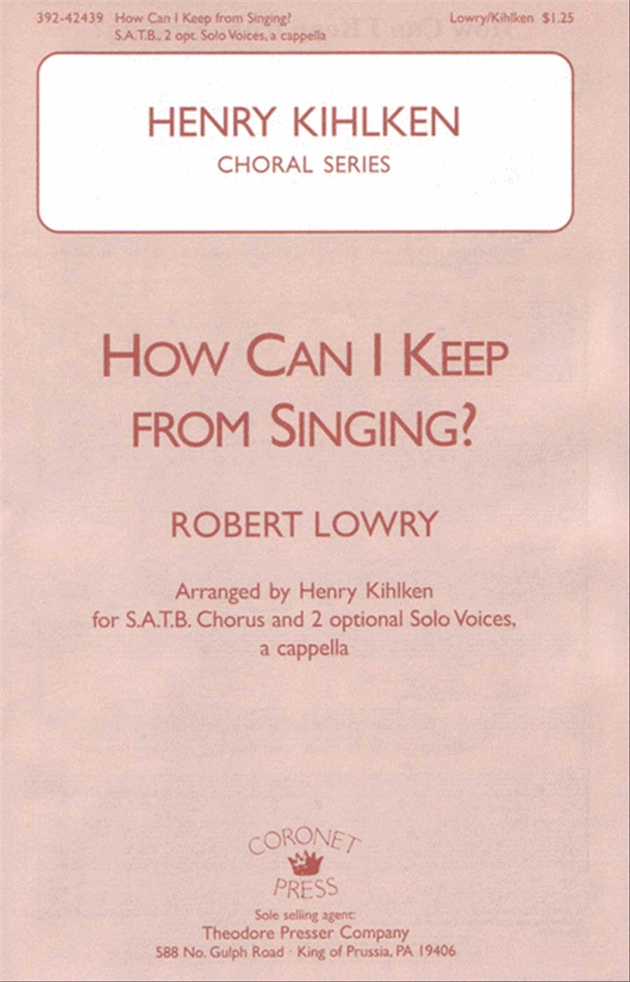 How Can I Keep From Singing? 4-Part scores gallery preview page 1