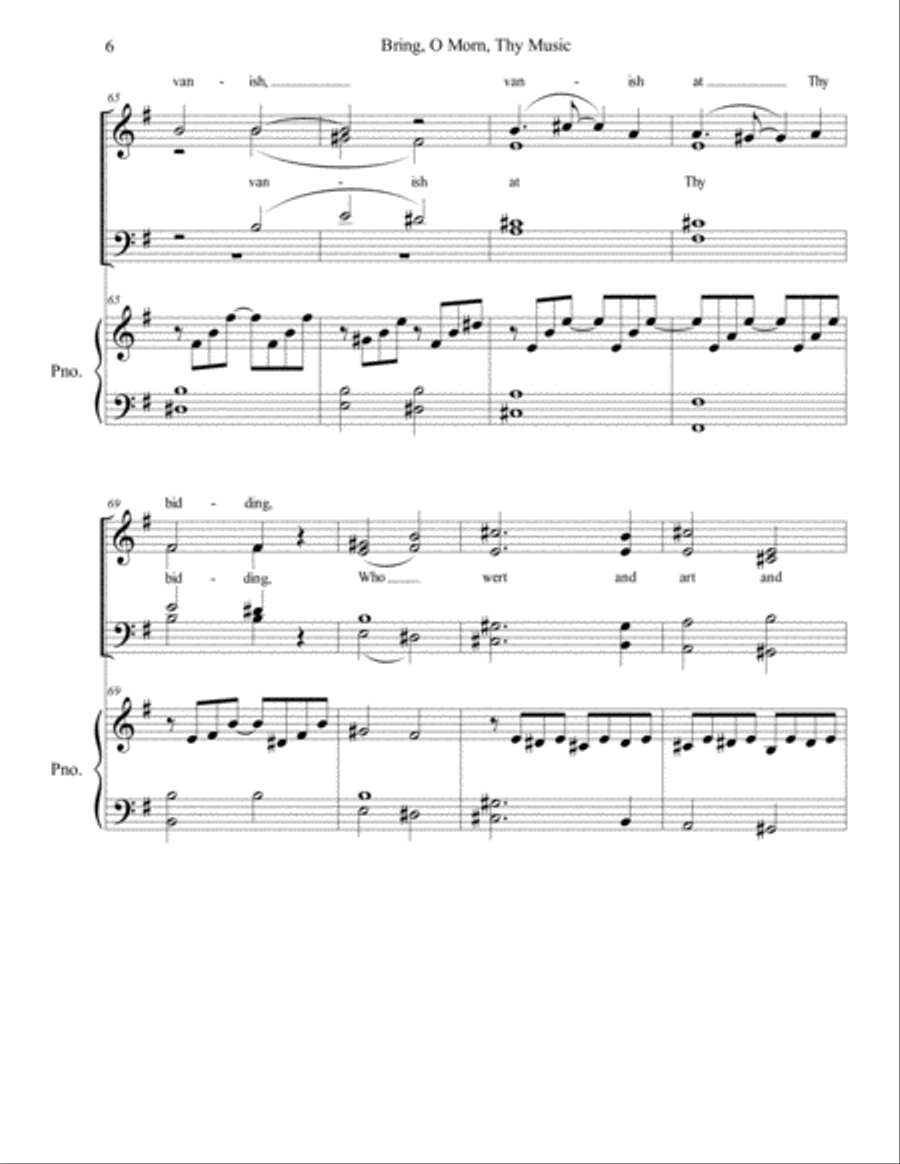 Bring, O Morn, Thy Music (SATB/piano) - Brenda Portman 4-Part scores gallery preview page 6